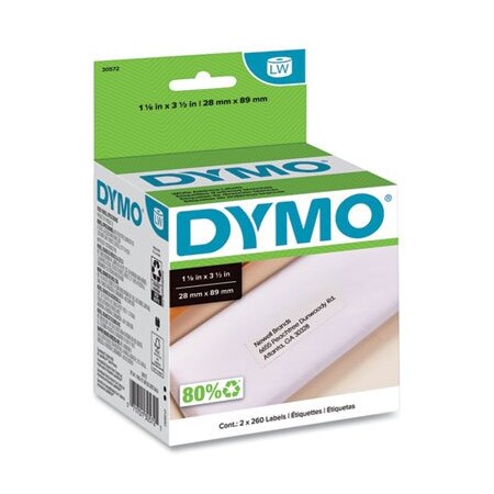 Dymo LABELWRITER SHIPPING LABELS, 2.12in X 4in, WHITE, 220 LABELS/ROLL 30573